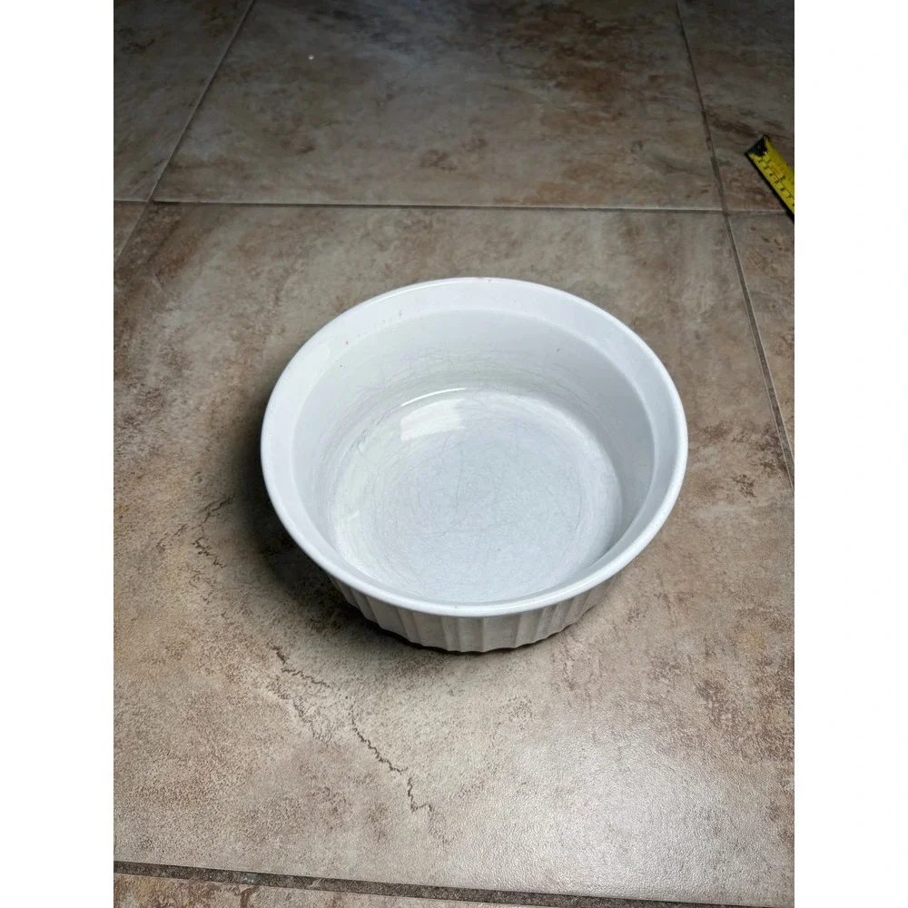 Set CorningWare French White 2.5 & 1.5 Qt Stoneware Round Casserole Dishes